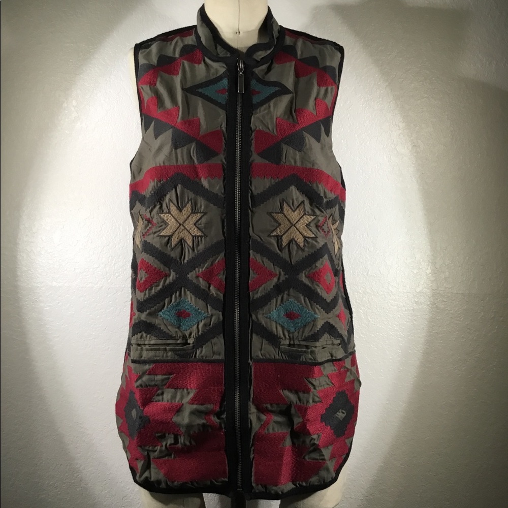 Biya by Johnny Was Elaile Zip Vest in Westeros M NWT